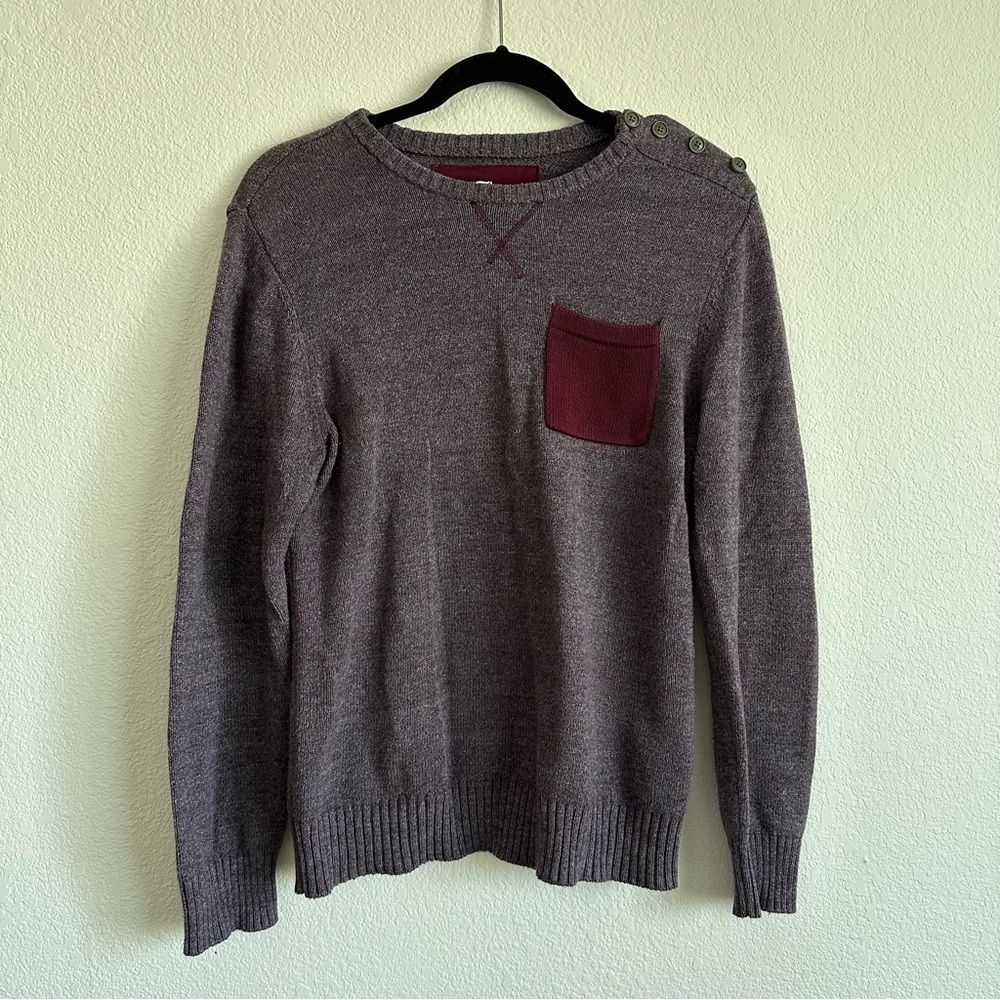 Epic Threads Gray and Red Crewneck Sweater